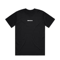 Front of the black NLP MetaFest 2026 men's tee with the MNCA chest mark