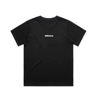 Front of the black NLP MetaFest 2026 women's tee with the MNCA chest mark